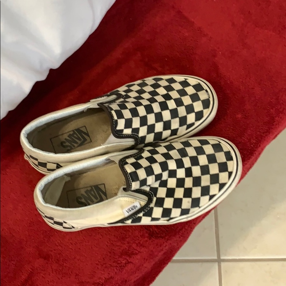 checkered slip on vans